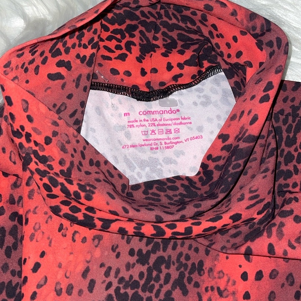 Commando Red Seamless Animal Print Thong Bodysuit - Picture 6 of 8